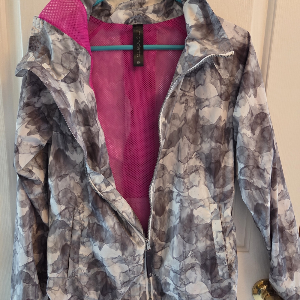 Mondetta Marble Pattern Jogging Jacket with Pink Lining Size S - Picture 3 of 5
